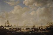 Simon de Vlieger View of a Beach oil painting